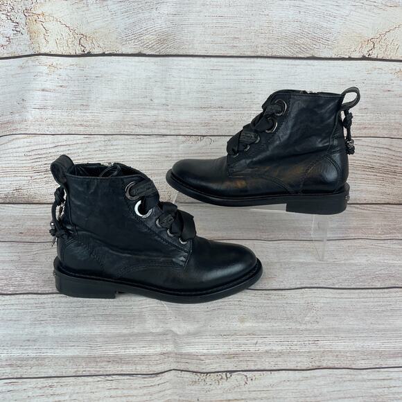 Zadig & Voltaire Laureen Roma Womens EUR 36 US 6 Boots Black Leather - Picture 1 of 9
